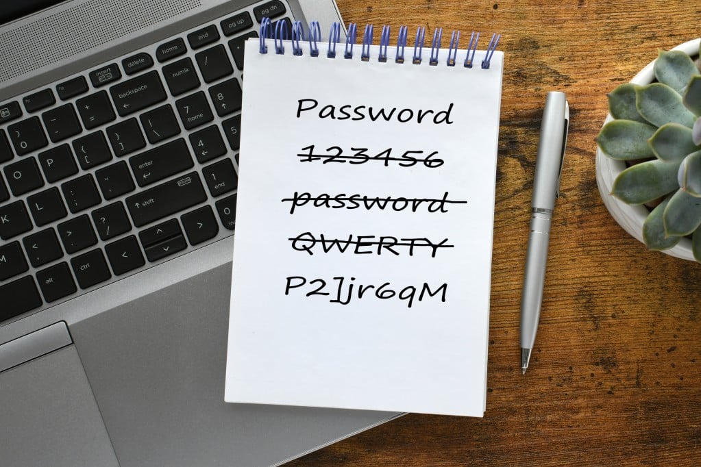 a list of login passwords with unsecure ones and secure ones