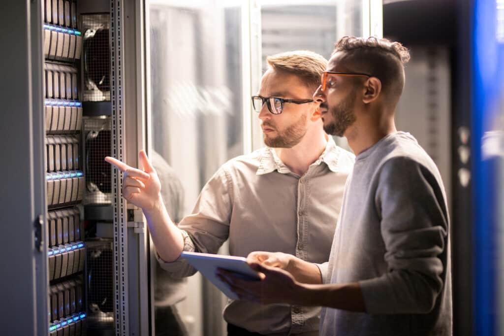 Managed service providers managing business network security in a data center